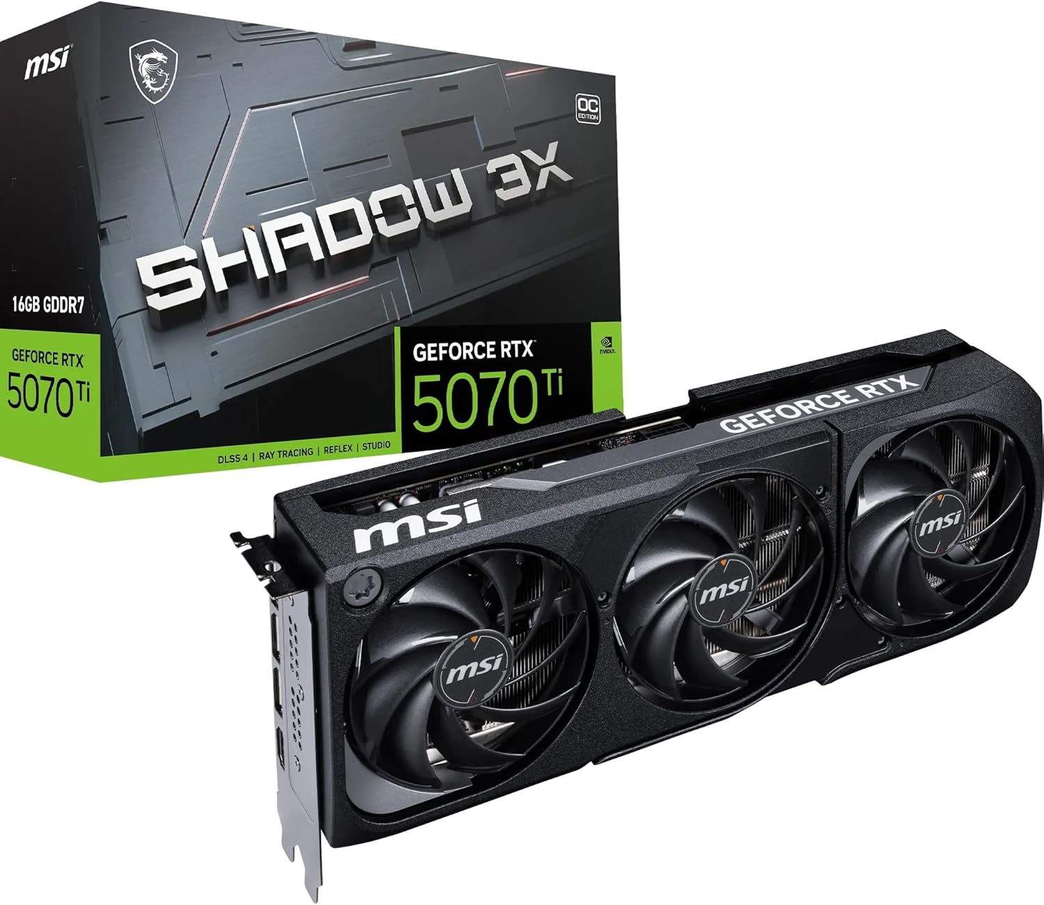 MSI GeForce RTX 5070 Ti Shadow 3X OC 16GB GDDR7 PCIe 5.0 Graphics Card