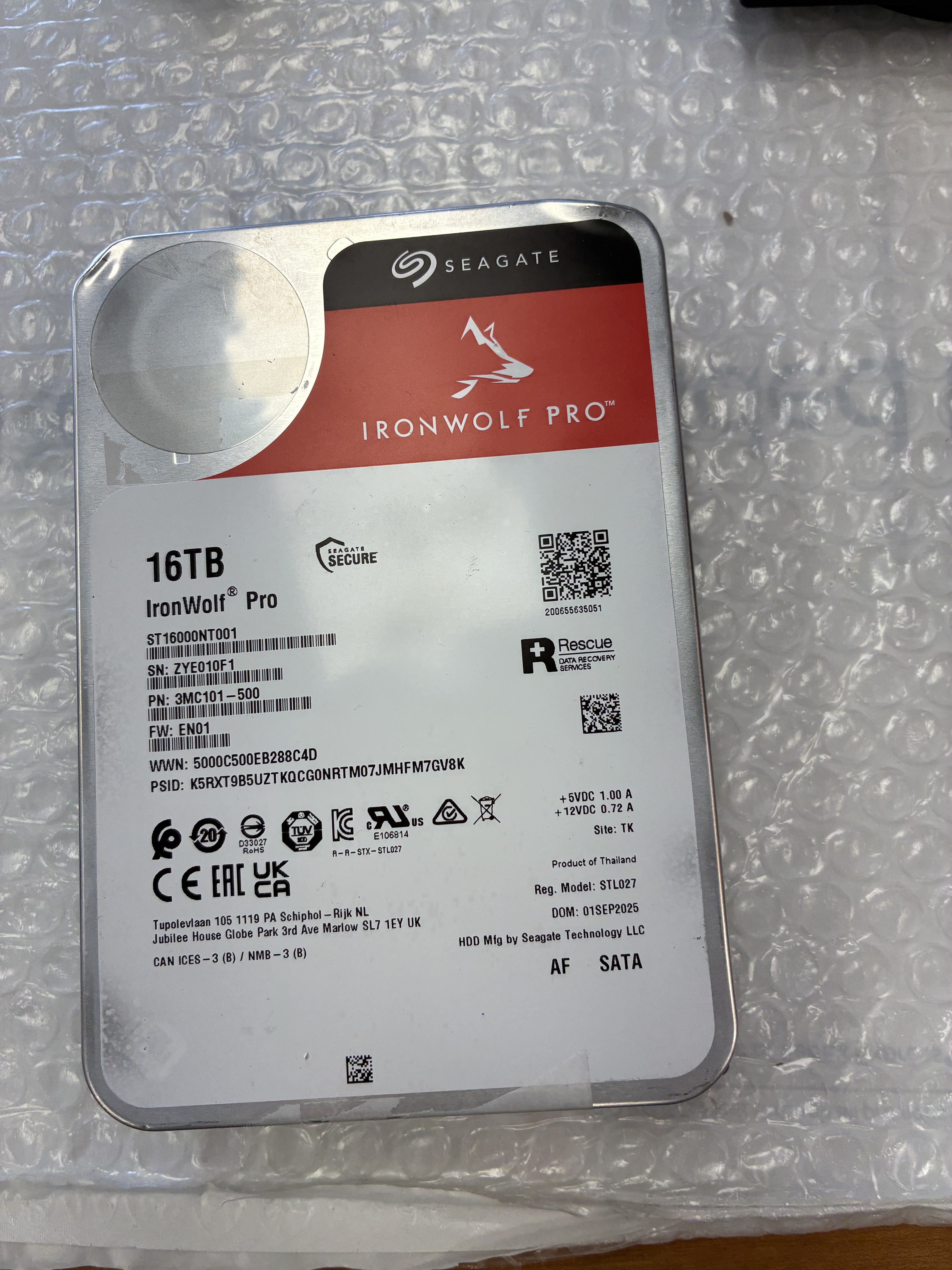 Seagate - ST16000NT001 - 16TB IronWolf Pro NAS - Internal HDD