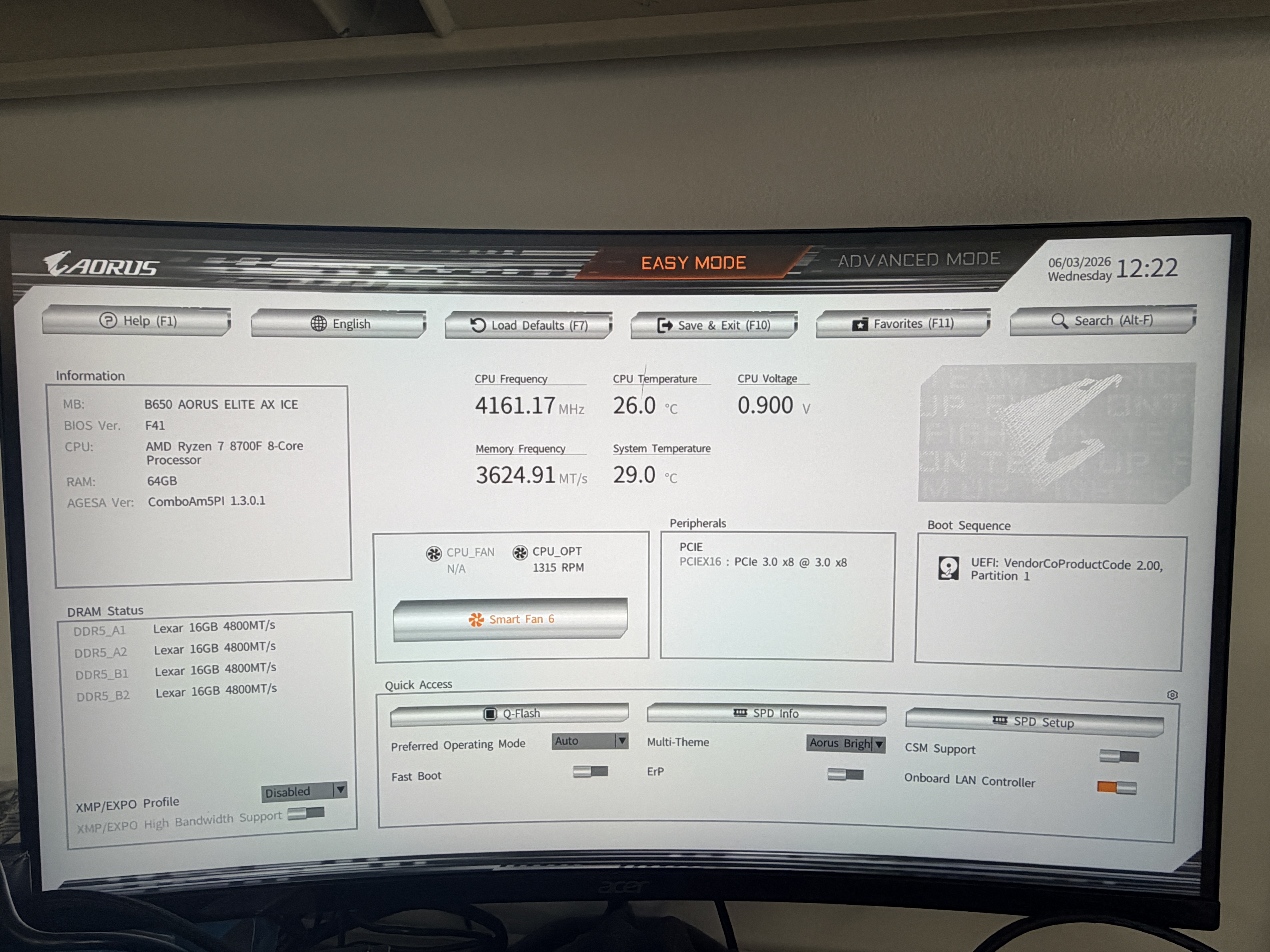 Gigabyte B650 AORUS ELITE AX ICE AMD AM5 ATX DDR5 Motherboard
